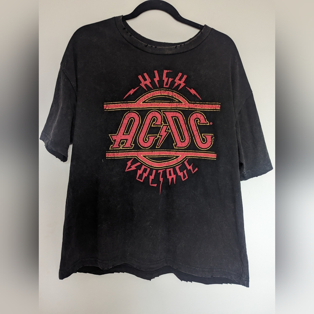 ACDC oversized distressed band tshirt
